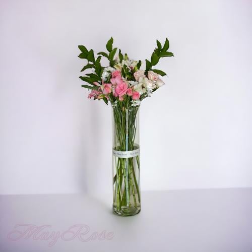 فازة ورد طبيعي حجم كبير