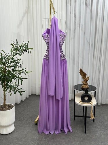 فستان جورجيت تطريز يدوي راقي