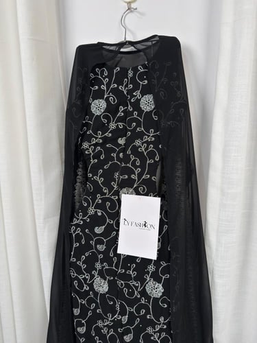 جلابية جورجيت تطريز كمبيوتر فصوص راقي