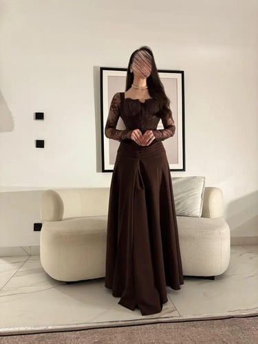 فستان سهرة باربي أكمام دانتيل