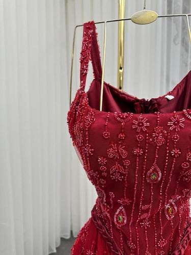 فستان سهرة خرز شك مكثف كامل