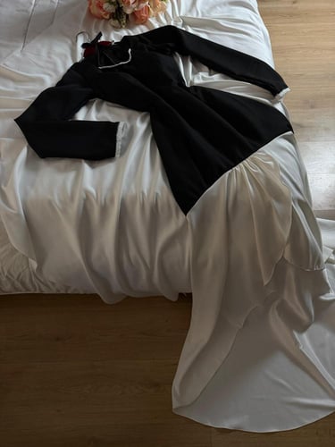 فستان ناعم اسود باربي تفته مطفي راااقي