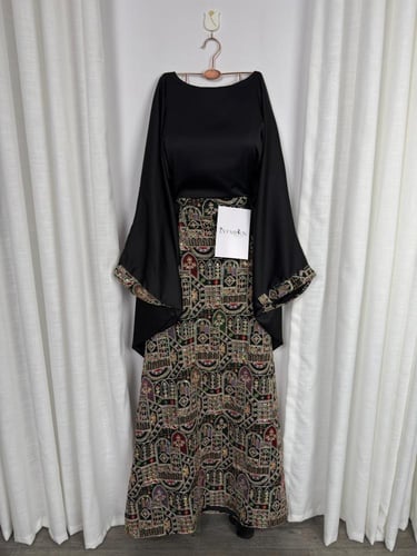 جلابية تفته حرير تطريز كمبيوتر راقي