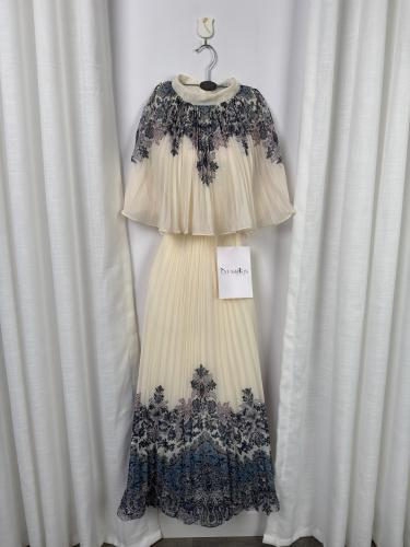 فستان ناعم قطعتين مشجر