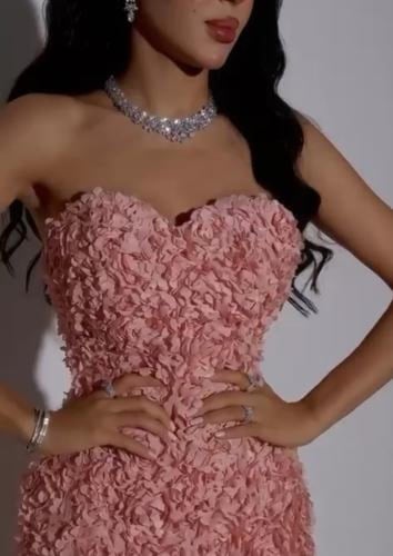 فستان سهرة خامه ورد كامل