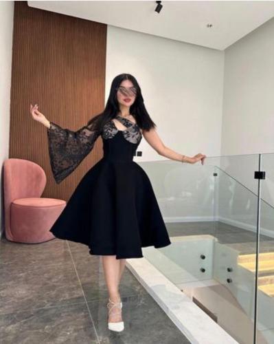 فستان سهرة انيق خامة باربي وجيبون من تحت