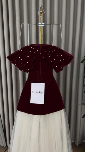 فستان سهرة جوخ مطرز لوول