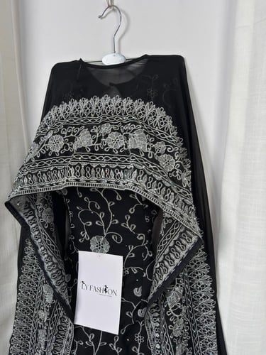 جلابية جورجيت تطريز كمبيوتر فصوص راقي