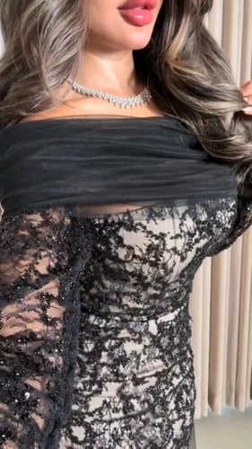 فستان سهرة دانتيل خرز تل تيواني