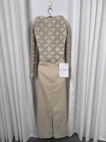 فستان ناعم بيج بجاكيت فاخر