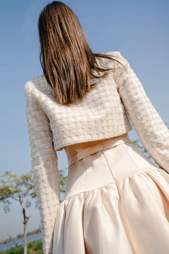 فستان سهرة كلفه خرز لول تفته