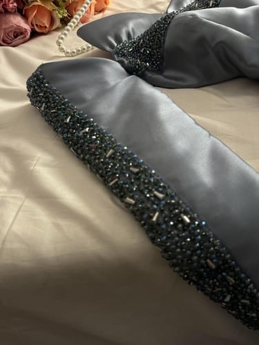 فستان سهره مكادو تطريز يدوي