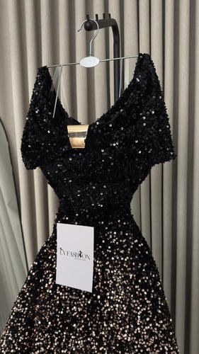 فستان سهرة ترتر لونين