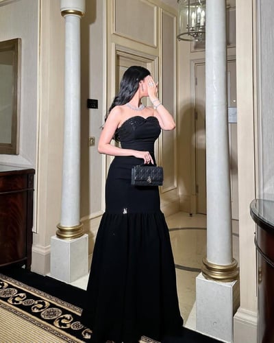 فستان سهرة كريب استرتش كسرات