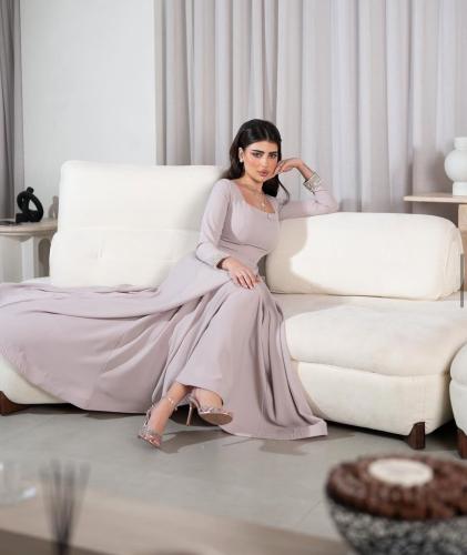 فستان سهرة انيق خامة باربي مع تطريز فخم