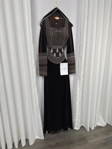 جلابية عسيري تأسيس مخمل موكا