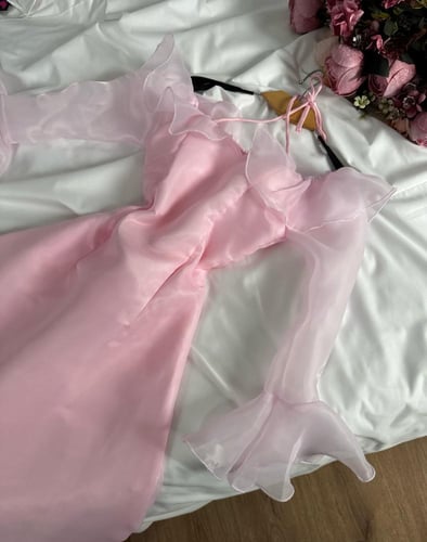 فستان سهرة اورجنزا مبطن تفته واقف