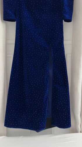 فستان سهرة جوخ معا فصوص بالكامل