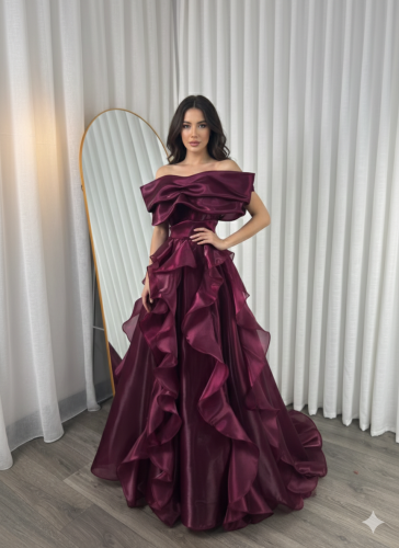 فستان سهرة عودي اورجنز مكشكش