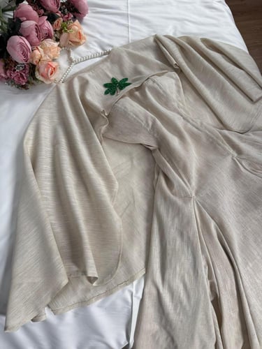 جلابية لينن هندي مخطط راقي كلوش