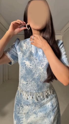 طقم سهرة منفصل تنورة جنز فخم