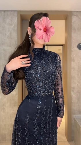 طقم سهرة منفصل كحلي