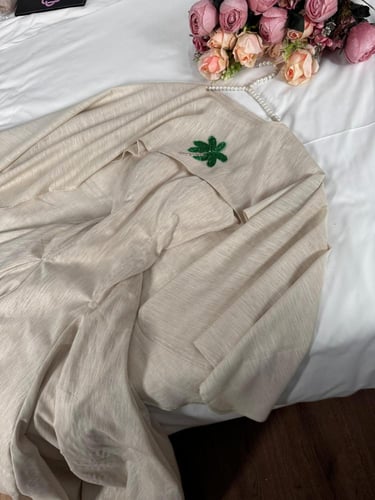 جلابية لينن هندي مخطط راقي كلوش