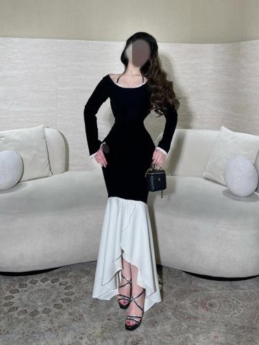 فستان ناعم اسود باربي تفته مطفي راااقي