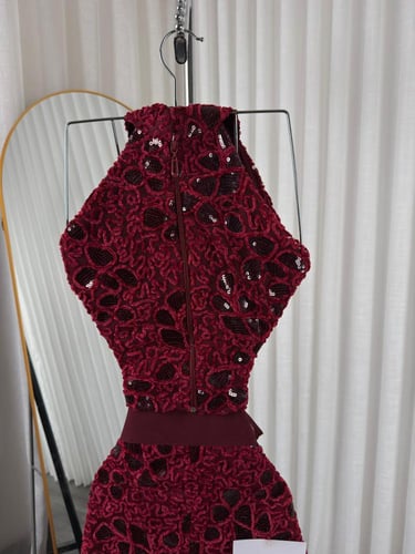 طقم سهرة منفصل عودي دانتيل