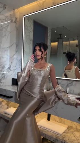 فستان سهرة مع جاكيت بيج فخم