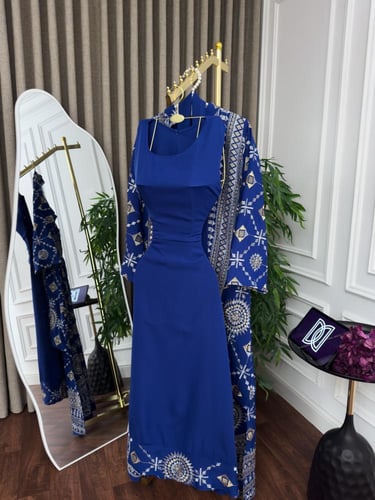 جلابية باربي قطعتين تطريز كمبيوتر فصوص