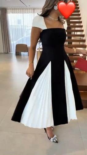 فستان ناعم بكسرات راقي