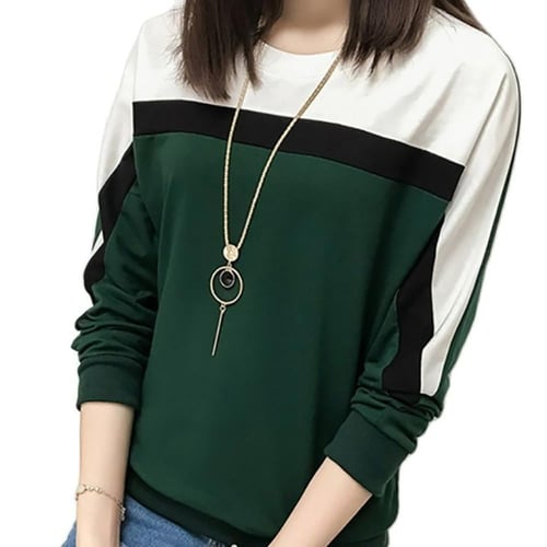 تي شيرت قطن فضفاض لونين