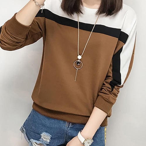 تي شيرت قطن فضفاض لونين