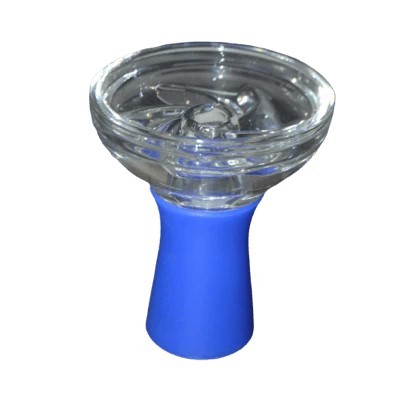 راس شيشة من السيليكون مع راس زجاج دائري موديل 2