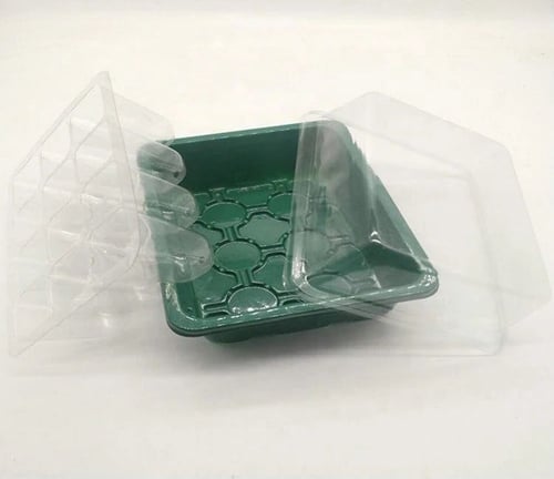 صينية تشتيل 12 خلية شفافة مع قبة