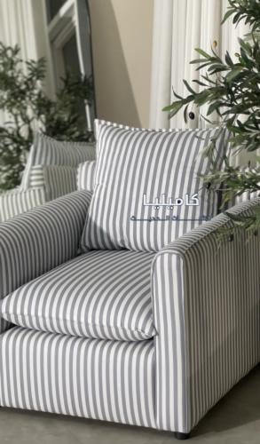 كنبه كلاسيك مخطط رمادي