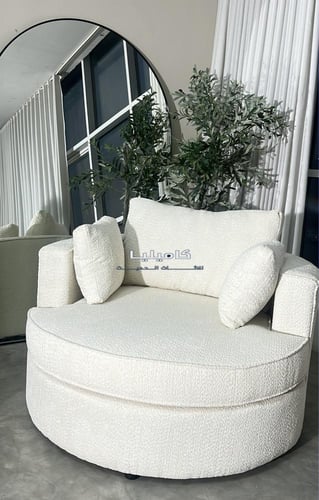 قطعة مفردة كنب بوكلية بيج فاتح