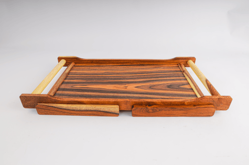 صينية بتصميم طاولة بأرجل قابلة للطي اخشاب طبيعية م...