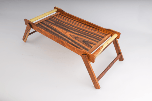 صينية بتصميم طاولة بأرجل قابلة للطي اخشاب طبيعية م...