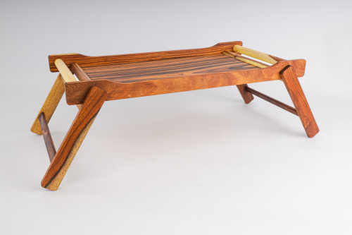 صينية بتصميم طاولة بأرجل قابلة للطي اخشاب طبيعية م...