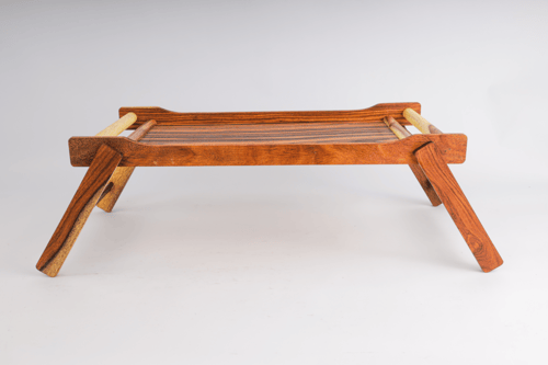 صينية بتصميم طاولة بأرجل قابلة للطي اخشاب طبيعية م...