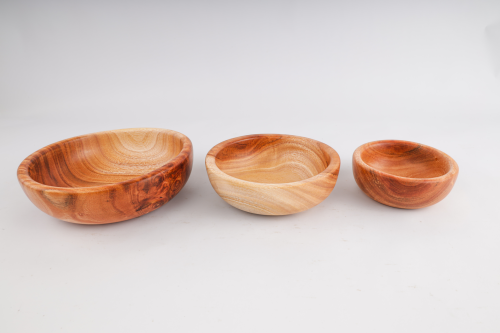 طقم اطباق خشبة عميقة 3 قطع عميقة مقاس