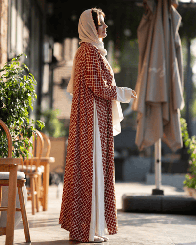 عباية عصرية حديثة من القطن الفاخر مع طرحة