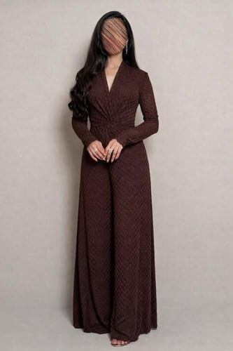 جمبسوت بني أنيق بقصة خصر محددة