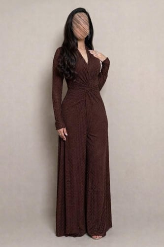 جمبسوت بني أنيق بقصة خصر محددة