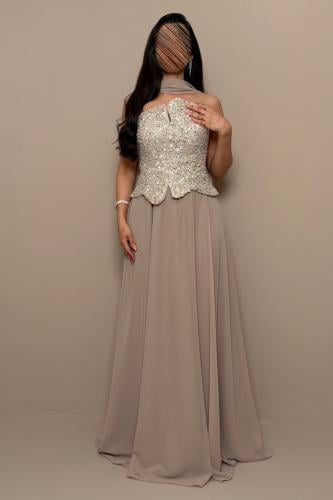 فستان سهره توب بقصه كورسيه مطرزه