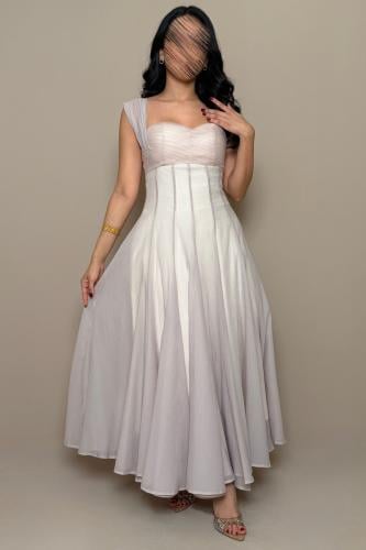 فستان موف فاتح بقصة كورسيه وانسيابية راقية من مليح...