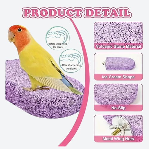 2 مبرد اظافر الطيور على شكل آيس كريم مع حامل