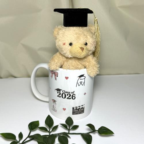 Graduation cup with teddy bear